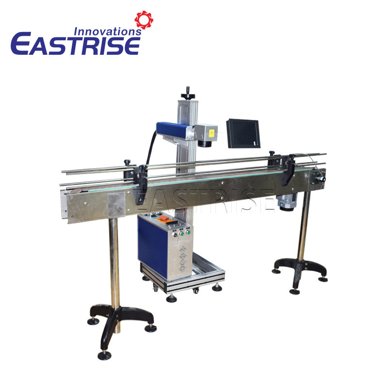 Macchina per marcatura laser a nastro trasportatore volante per bottiglia di cola, cuscinetto