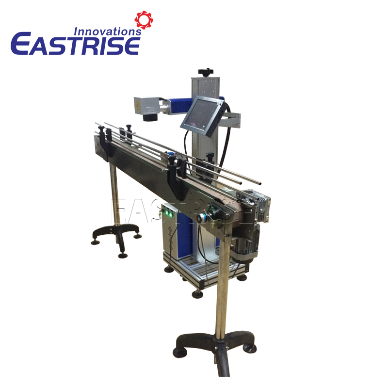 Macchina per marcatura laser a nastro trasportatore volante per bottiglia di cola, cuscinetto