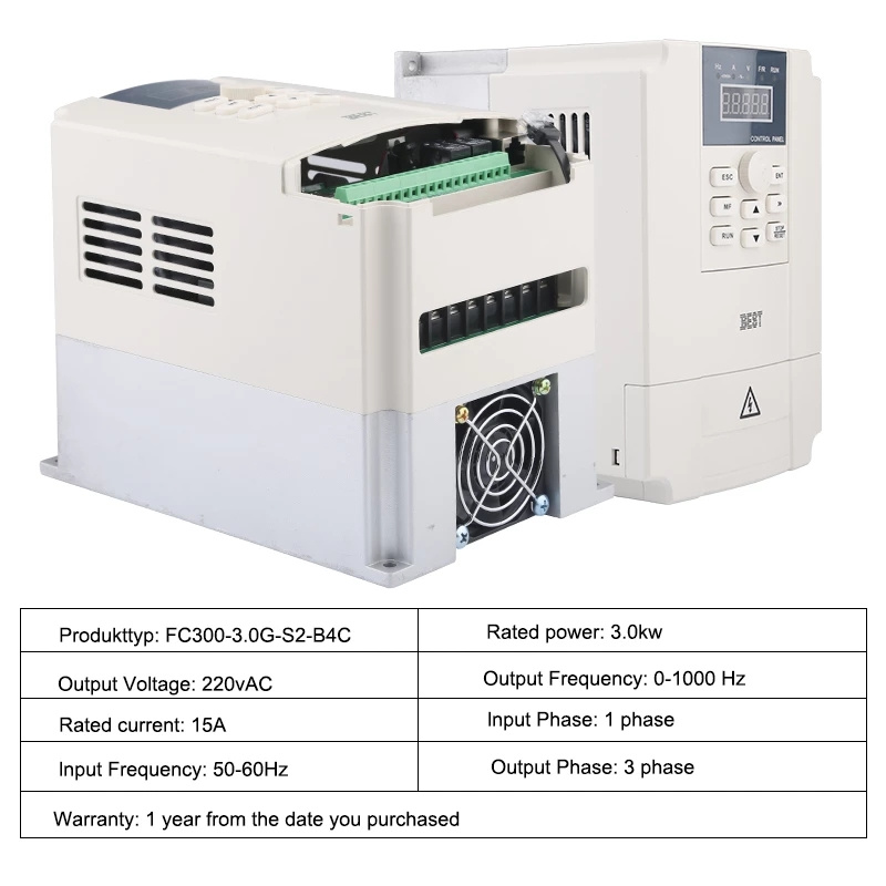 BEST Inverter VFD 3.0kw Convertitore di frequenza Inverter 220V Uscita trifase per controllo della velocità del motore del mandrino del router di CNC