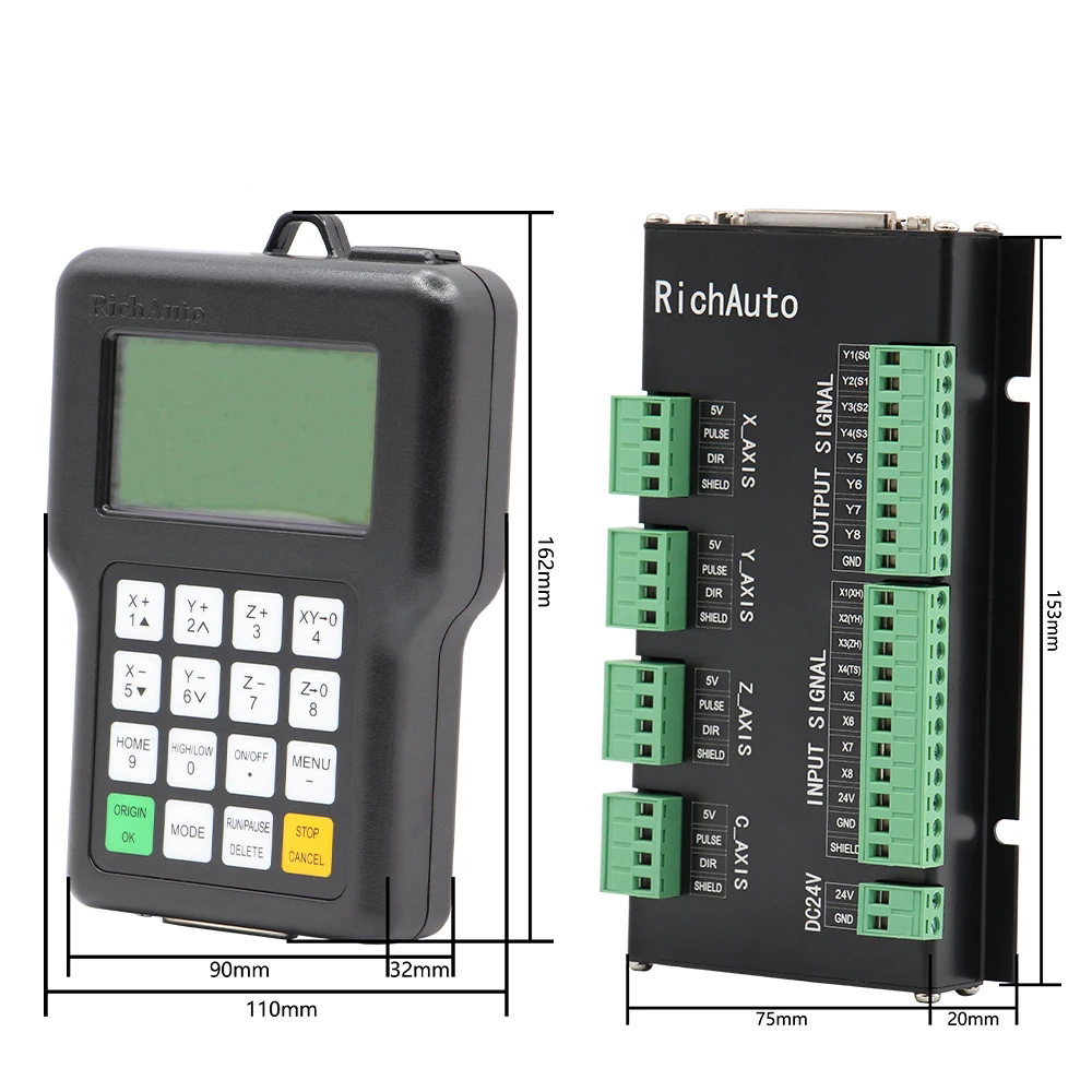 Versione inglese del controller RichAuto DSP A11 DSP utilizzata per la macchina del router di CNC